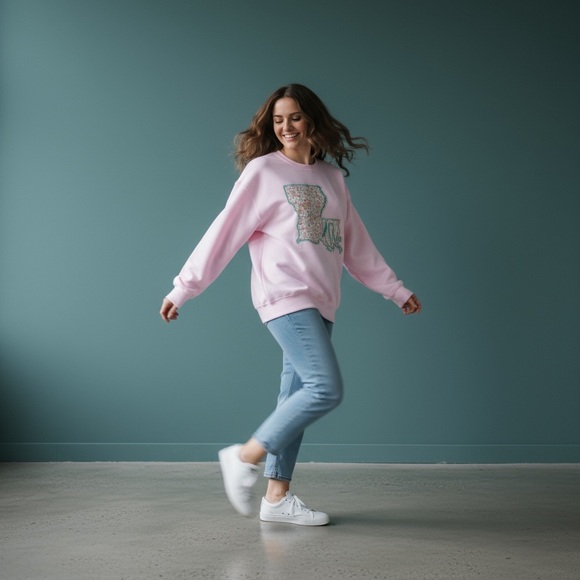 Louisiana Spring Floral SweatShirt - Picture 3 of 8